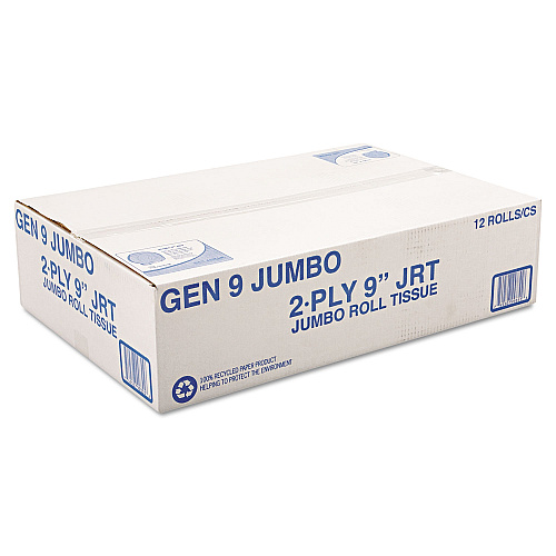 GEN&reg; Jumbo Jr. Toilet Paper Rolls, 2-Ply, 700-ft., 12 Rolls (GEN9JUMBOB)