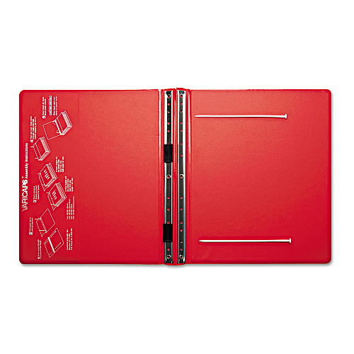 Charles Leonard VariCap Expandable Binder, 2 Posts, 6" Capacity, 11 x 8.5, Red (61603)