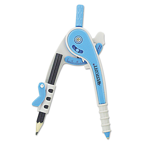 Acme United Plastic Safety Compass with Pencil, 6" Maximum Diameter, Assorted Colors (13017)
