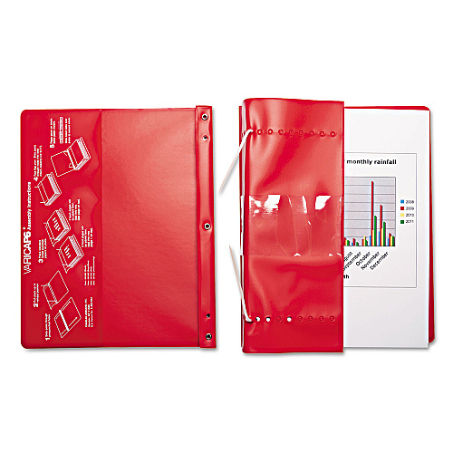 Charles Leonard VariCap Expandable Binder, 2 Posts, 6" Capacity, 11 x 8.5, Red (61603)