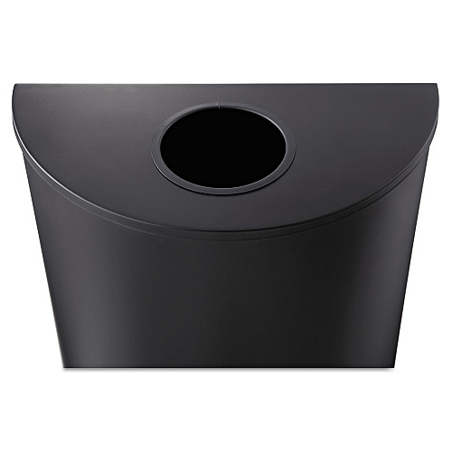 Safco Half-Round Receptacle, Half-Round, Steel, 12.5 gal, Black (9940BL)