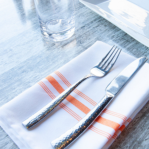 Mariposa Bistro Napkin 18x22 Orange Stripe - Pack Of 12 (BISTRO-ORG)