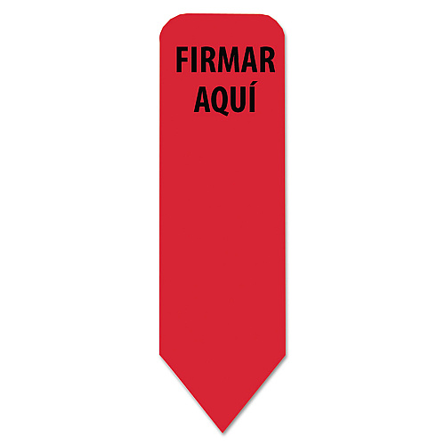 Redi-Tag Arrow Message Page Flags in Dispenser, "FIRMAR AQUI", Red, 120 Flags/Pack (82025)