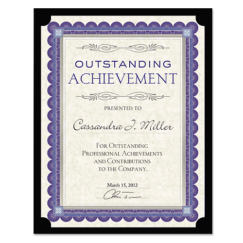 Southworth Certificate Holder, Black, 105lb Linen Stock, 12 x 9.5, 10/Pack (PF18)