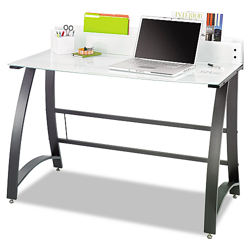 Safco Xpressions 47" Computer Desk, 47" x 23" x 37", Frosted/Black (1938TG)