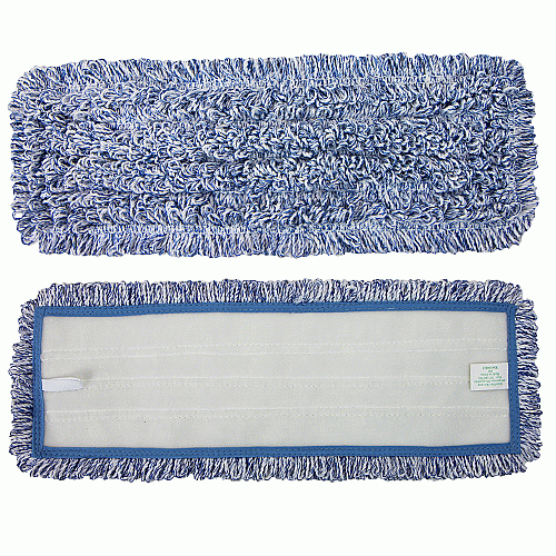 Wet & Dry Microfiber Mop Pad Looped 18" Blue - Case Of 120 (M860018B-CS)