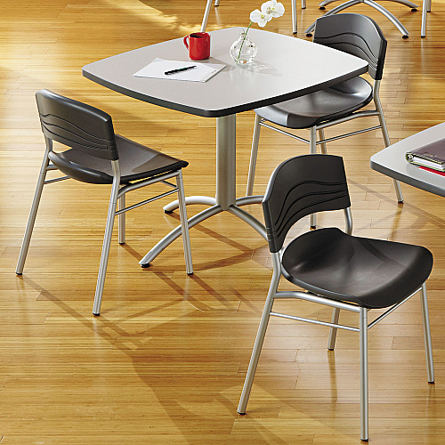 Iceberg CafeWorks Cafe-Height Table, Square, 36" x 36" x 30", Gray/Silver (65617)