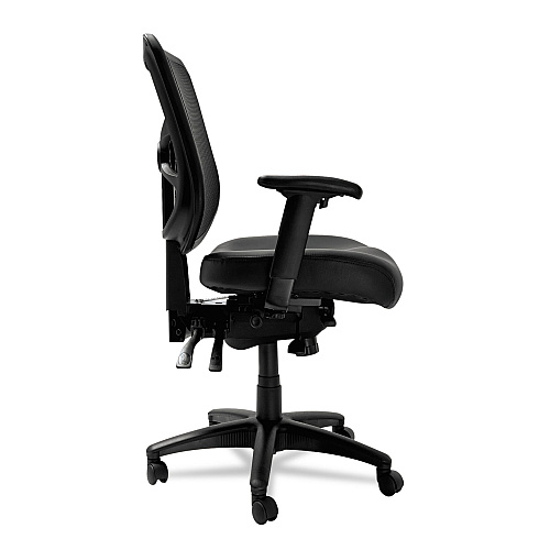 Alera Elusion Series Mesh Mid-Back Multifunction Chair, Supports Up to 275 lb, 17.7" to 21.4" Seat Height, Black (ALEEL4215)