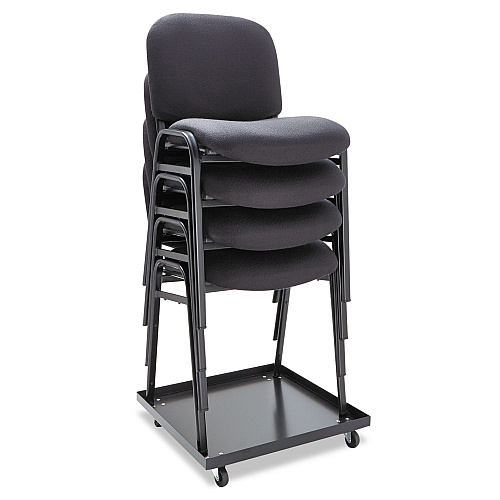 Alera Continental Series Stacking Chairs, Supports Up to 250 lb, 19.68" Seat Height, Black, 4/Carton (ALESC67FA10B)
