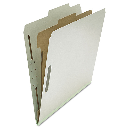 Universal Four-Section Pressboard Classification Folders, 2" Expansion, 1 Divider, 4 Fasteners, Letter Size, Gray Exterior, 10/Box (UNV10252)