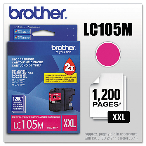 Brother LC105M Innobella Super High-Yield Ink, 1,200 Page-Yield, Magenta
