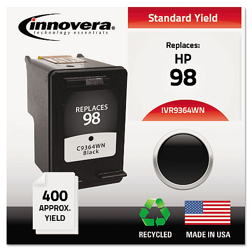 Innovera Remanufactured Black High-Yield Ink, Replacement for 98 (C9364A), 400 Page-Yield (IVR9364WN)