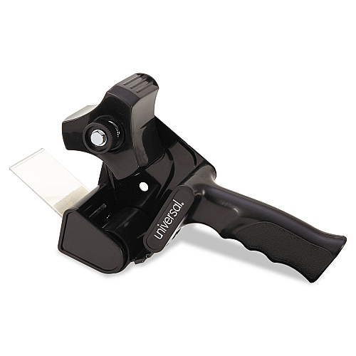 Universal Handheld Box Sealing Tape Dispenser, 3" Core, For Rolls Up to: 2" x 110 yds, Black (UNV88000)