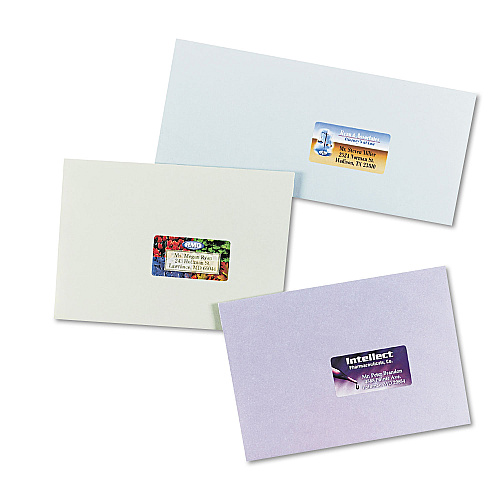 Avery Vibrant Laser Color-Print Labels w/ Sure Feed, 1.25 x 2.38, White, 450/Pack (6871)