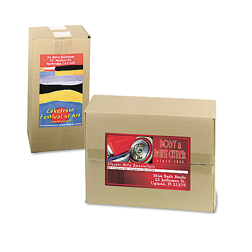 Avery Vibrant Laser Color-Print Labels w/ Sure Feed, 4.75 x 7.75, White, 50/Pack (6876)