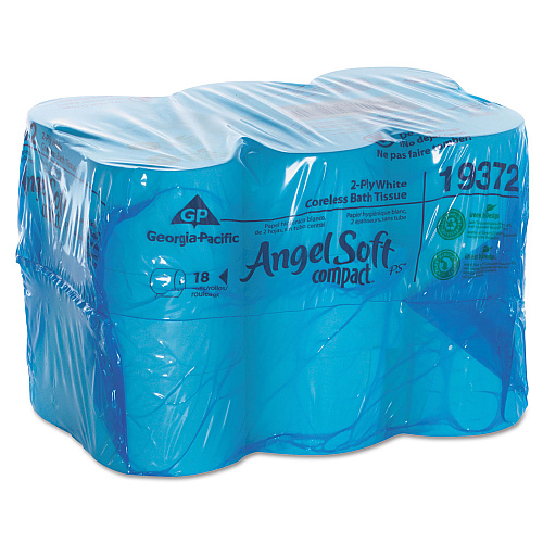 Compact&reg; Coreless Standard Toilet Paper, 2-Ply, 1125 Sheets, 18 Rolls (19372)
