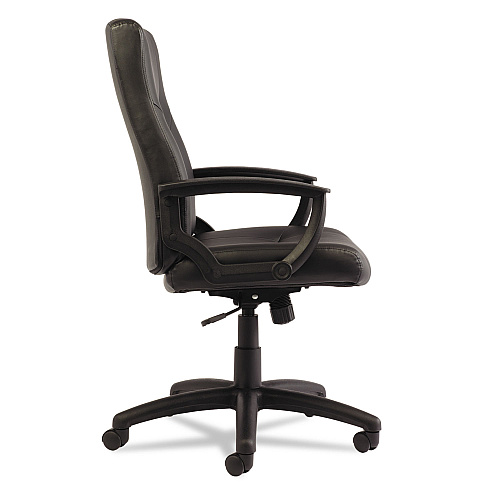 Alera YR Series Executive High-Back Swivel/Tilt Bonded Leather Chair, Supports 275 lb, 17.71" to 21.65" Seat Height, Black (ALEYR4119)
