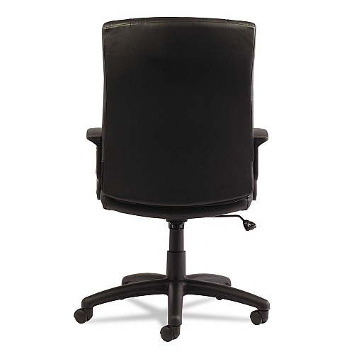 Alera YR Series Executive High-Back Swivel/Tilt Bonded Leather Chair, Supports 275 lb, 17.71" to 21.65" Seat Height, Black (ALEYR4119)
