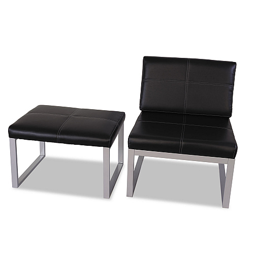 Alera Ispara Series Armless Chair, 26.57" x 30.71" x 31.1", Black Seat, Black Back, Silver Base (ALERL8319CS)
