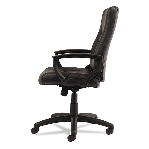 Alera YR Series Executive High-Back Swivel/Tilt Bonded Leather Chair, Supports 275 lb, 17.71" to 21.65" Seat Height, Black (ALEYR4119)