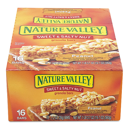 Nature Valley Granola Bars, Sweet and Salty Nut Peanut Cereal, 1.2 oz Bar, 16/Box (SN42067)