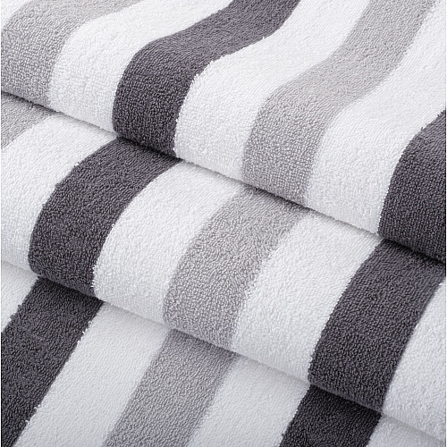 Cabo Cabana Beach Towel 30x70 Black/grey - Pack Of 4 (CABOCABANA-BK/GY)