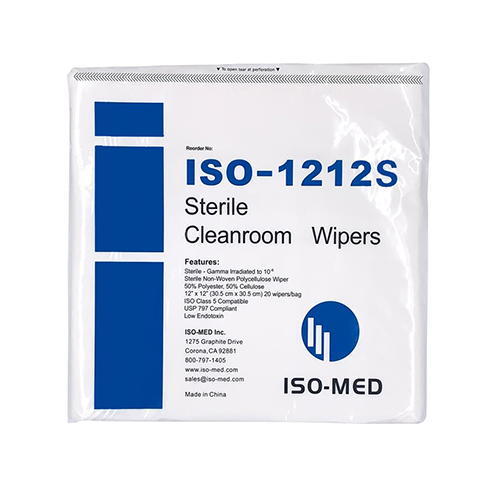 Sterile Iso-wipe 12x12 Non-woven Polycellulose Wiper, 50, Bag Of 20 (ISO-1212S)