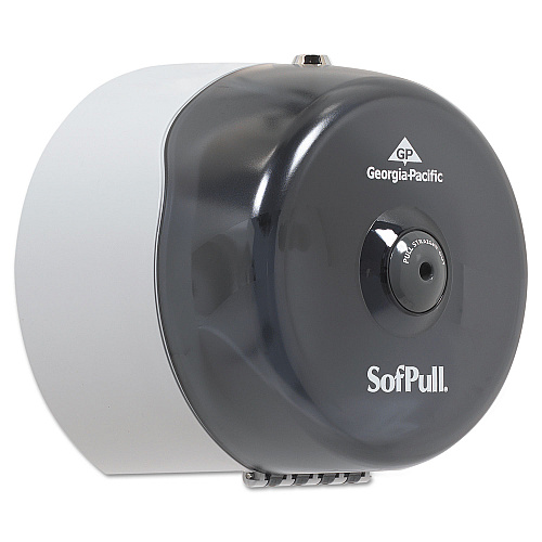 Sofpull Mini Centerpull Single-roll Bath Tissue Dispenser, 8.75 X 7 X 9, Smoke