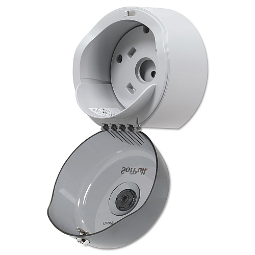 Sofpull Mini Centerpull Single-roll Bath Tissue Dispenser, 8.75 X 7 X 9, Smoke