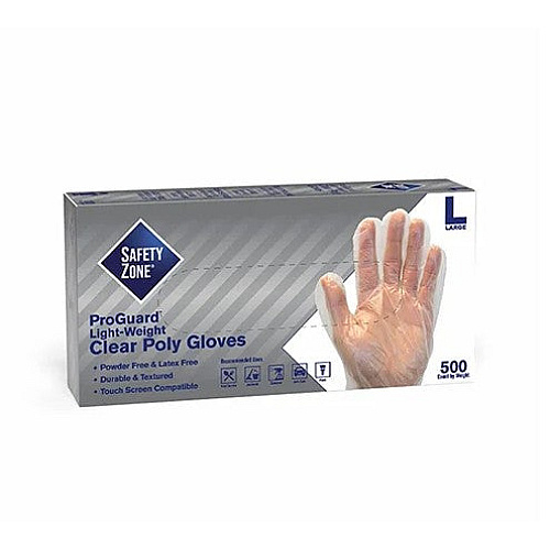 Safety Zone Polyethylene Powder Free Gloves - Clear, Xl - Case Of 1000 (GDPE-XL)