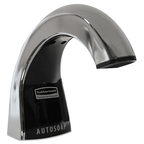 Rubbermaid Commercial TC OneShot Dispenser, 1,600 mL, 6.8 x 9.8 x 13.8, Polished Chrome/Black (401310)