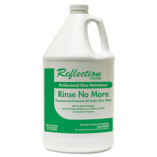 Theochem Rinse-No-More Floor Cleaner, Lemon Scent, 1 gal, Bottle, 4/Carton (445)