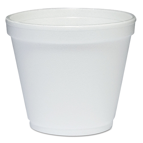 Dart Food Containers, Squat, 8 oz, White, Foam, 1,000/Carton (8SJ12)