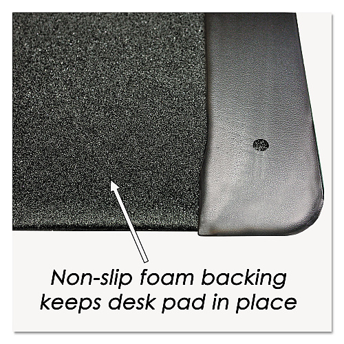 Artistic Executive Desk Pad with Antimicrobial Protection, Leather-Like Side Panels, 36 x 20, Black (413861)