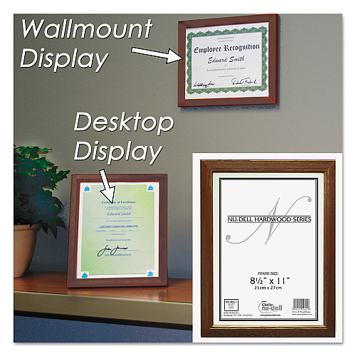 NuDell Solid Oak Hardwood Frame, 8.5 x 11, Walnut Finish (15815)