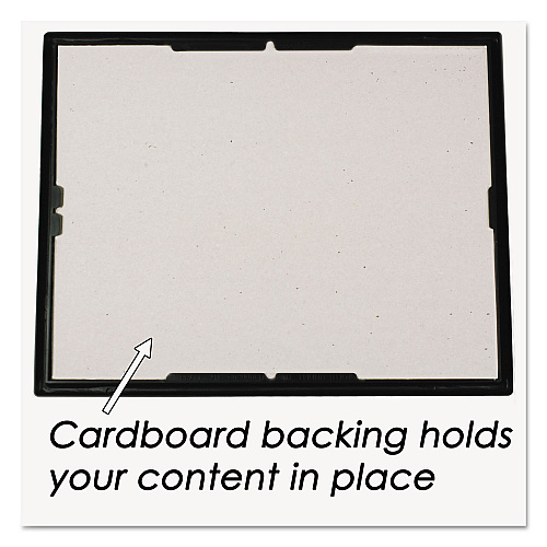 NuDell EZ Mount Document Frame with Trim Accent and Plastic Face, Plastic, 8.5 x 11 Insert, Black/Gold, 18/Carton (11818)