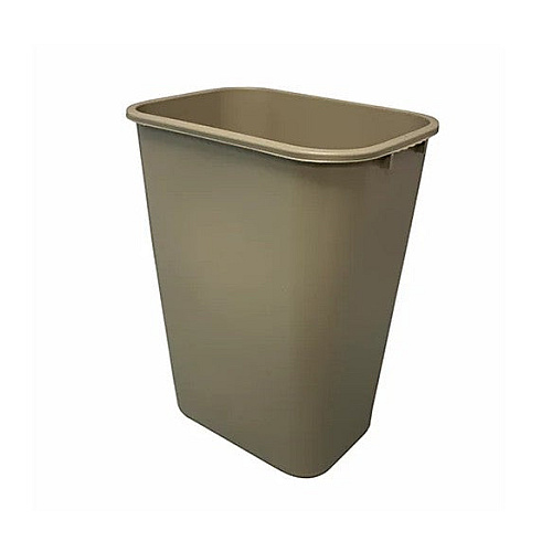 Rectangular Soft-sided Plastic Wastebasket, 41 Quart, No Pinchm Design, Seamless, Durable Molded Polyethylene, Beige, Case Of 12 (7703-15)