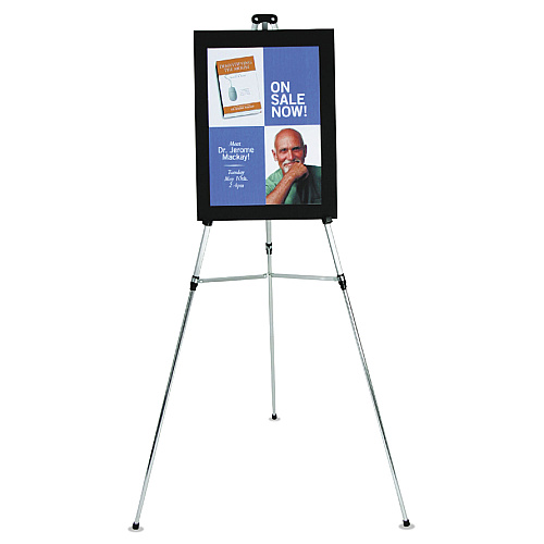 Quartet Lightweight Telescoping Tripod Easel, 38" to 66" High, Aluminum, Silver (50E)