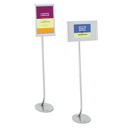 Quartet Designer Sign Stand, Silver Aluminum Frame, 11 x 17 (7922)