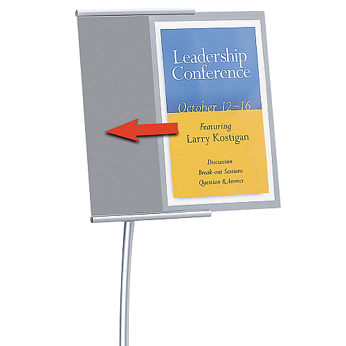 Quartet Designer Sign Stand, Silver Aluminum Frame, 11 x 17 (7922)
