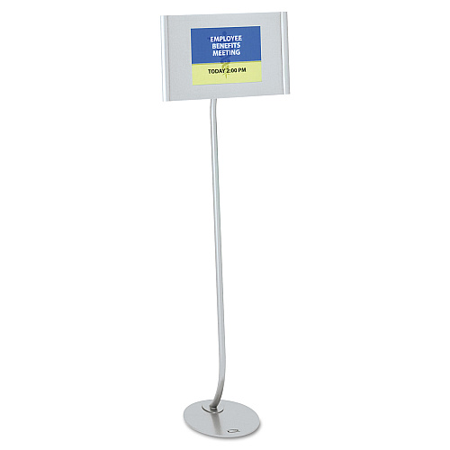 Quartet Designer Sign Stand, Silver Aluminum Frame, 11 x 17 (7922)