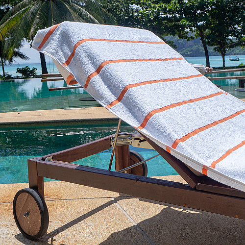 Las Rayas Chaise Cover 30x85 Orange - Pack Of 2 (CC-HS3085OR-2PK)