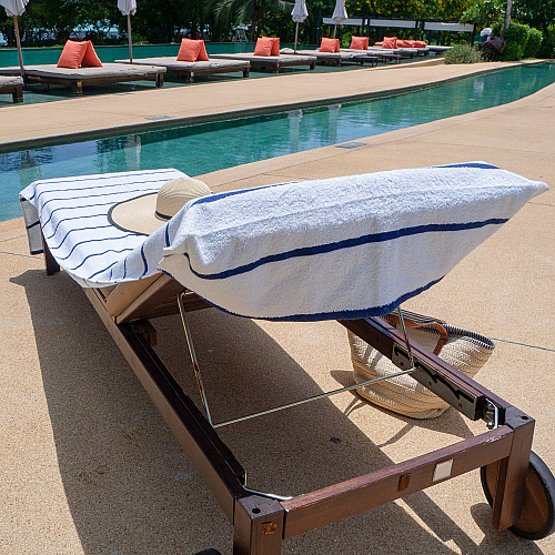 Las Rayas Chaise Cover 30x85 Navy - Pack Of 2 (CC-HS3085NV-2PK)