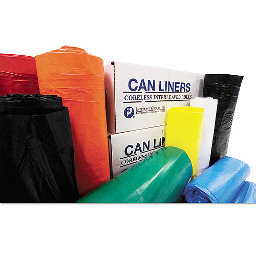 Inteplast Group Institutional Low-Density Can Liners, 56 gal, 1.4 mil, 43" x 47", Black, 100/Carton (SLW4347SHK)