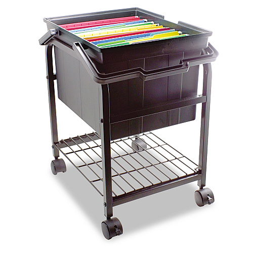 Advantus Heavy-Duty File Shuttle, Metal, 1 Shelf, 17.13" x 14.25" x 20", Black (FS2BHD)