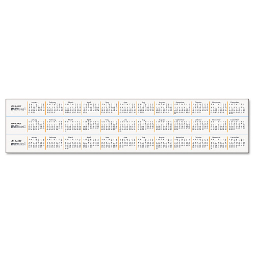 AT-A-GLANCE WallMates Self-Adhesive Dry Erase Monthly Planning Surfaces, 18 x 12, White/Gray/Orange Sheets, Undated (AW402028)