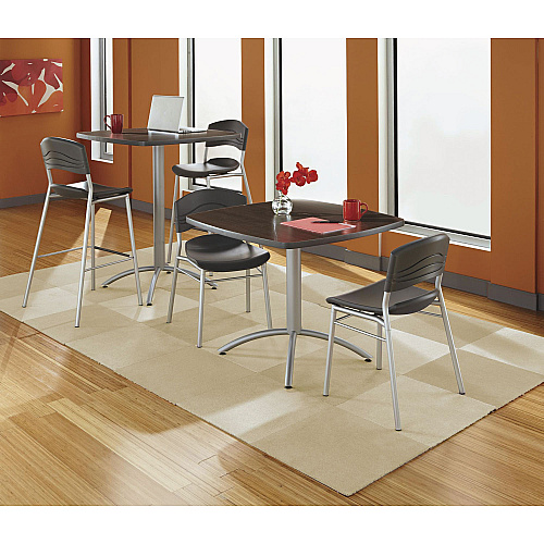Iceberg CafeWorks Chair, Supports Up to 225 lb, 18" Seat Height, Graphite Seat/Back, Silver Base, 2/Carton (64517)
