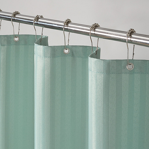 Host & Home Poly Shower Curtain Set 72x72 Damask Silt Green - Case Of 12 (SCSETD-7272-GR)