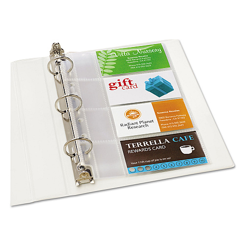 Avery Business Card Binder Pages, For 2 x 3.5 Cards, Clear, 8 Cards/Sheet, 5 Pages/Pack (76025)