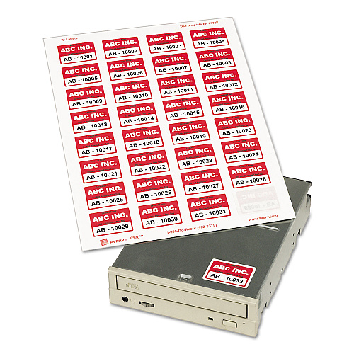 Avery 6570 Permanent Labels w/ Sure Feed, 1 1/4 x 1 3/4, White, 480/Pack